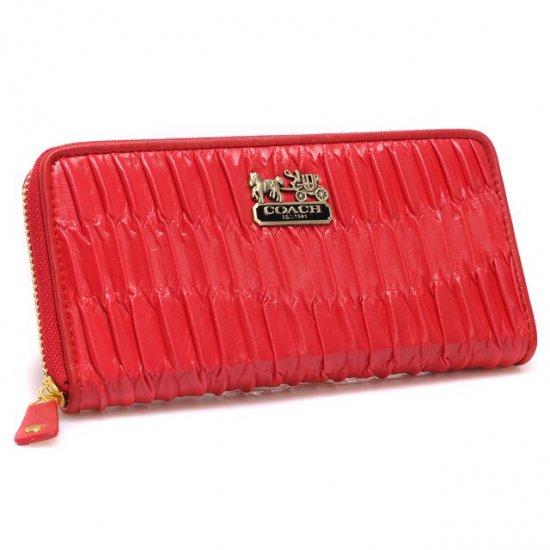 Coach Accordion Zip In Gathered Twist Large Red Wallets CCG | Women